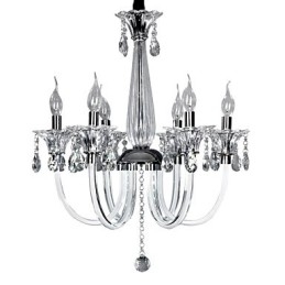 Elegant Kristallkrona Med 6 Lampor I Ljusglödlampa