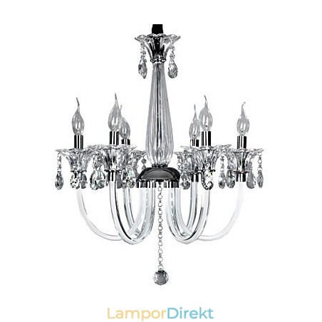 Elegant Kristallkrona Med 6 Lampor I Ljusglödlampa Elegant Kristallkrona Med 6 Lampor I Ljusglödlampa