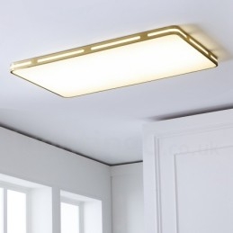 Ultratunn Rektangel Modern Modern Nordisk Stil Infällda Taklampor I Mässing Med Akrylskärm Kan Också Användas Som Vägglampa