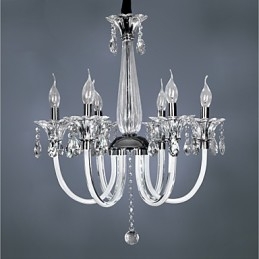Elegant Kristallkrona Med 6 Lampor I Ljusglödlampa