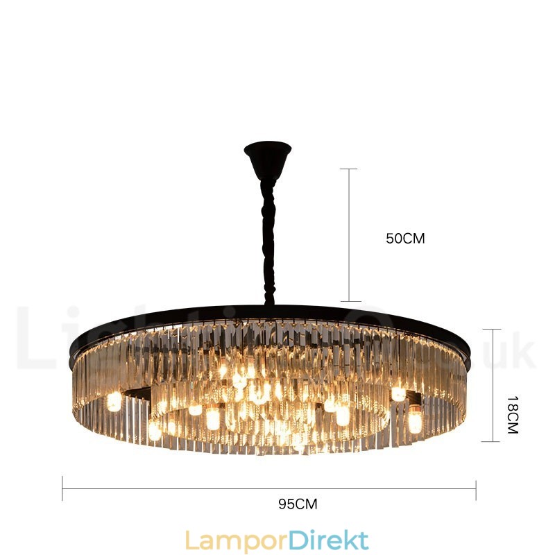 Postmodern Luxury Round K9 Crystal Pendant Chandelier Lights Exhibition Hall