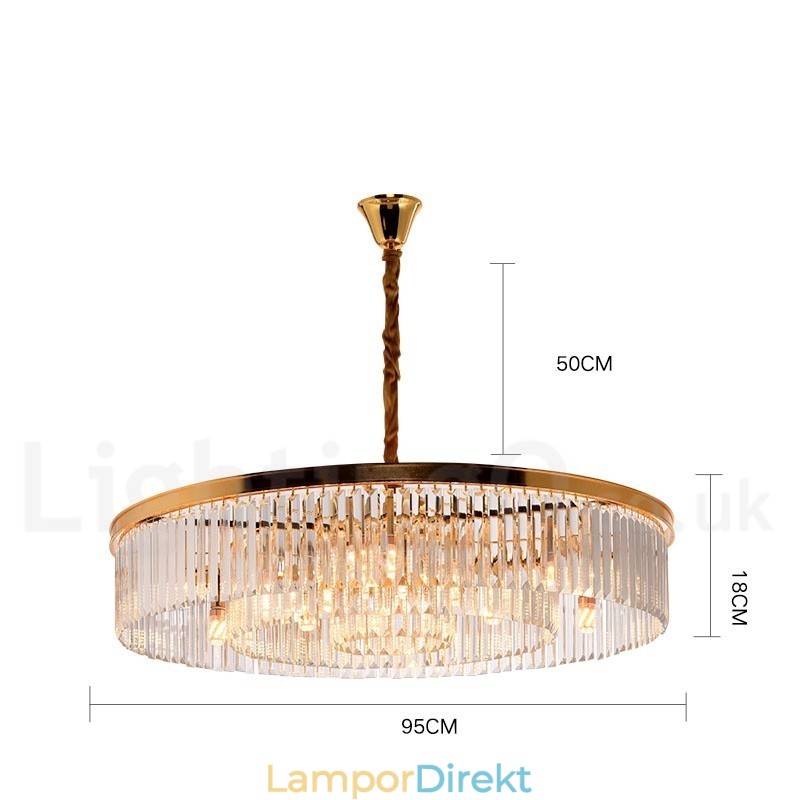 Postmodern Luxury Round K9 Crystal Pendant Chandelier Lights Exhibition Hall