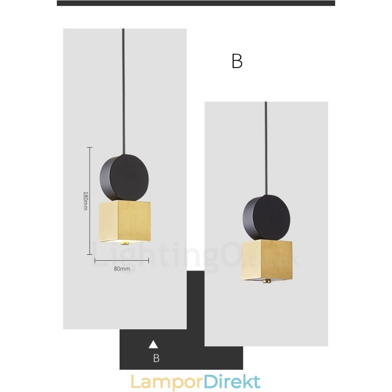 4 Styles Guld Svart Postmodern Pendellampa