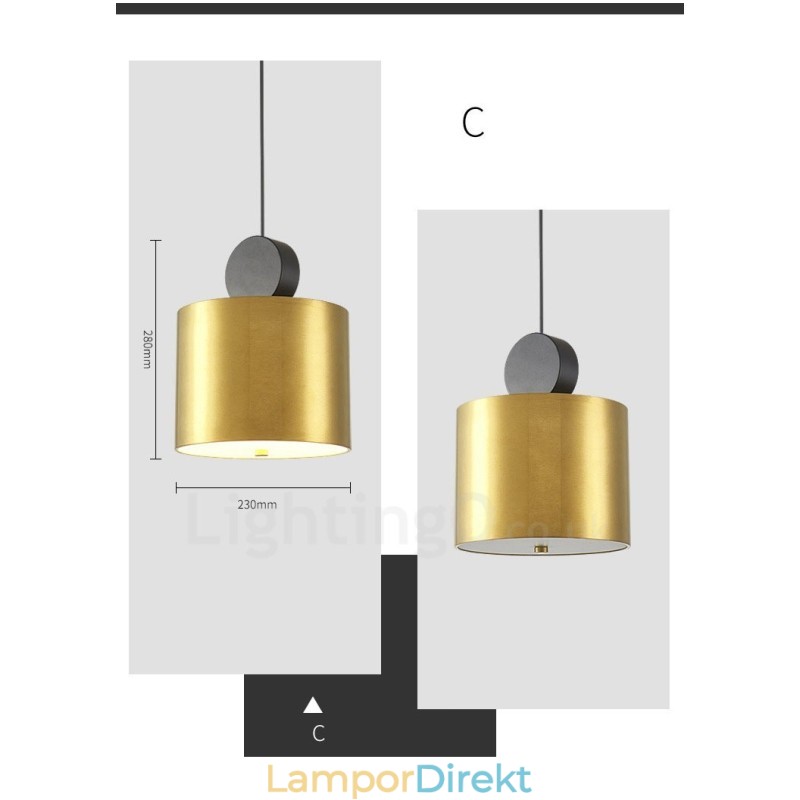 4 Styles Guld Svart Postmodern Pendellampa