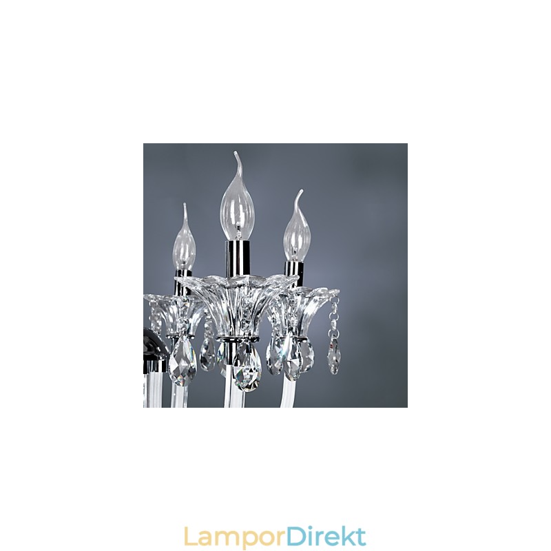 Elegant Kristallkrona Med 6 Lampor I Ljusglödlampa