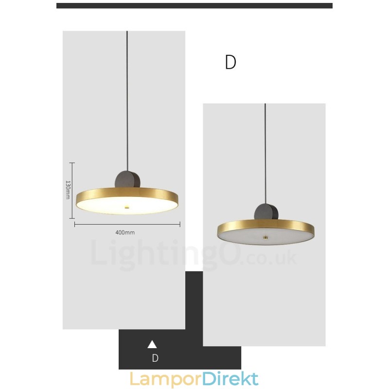 4 Styles Guld Svart Postmodern Pendellampa