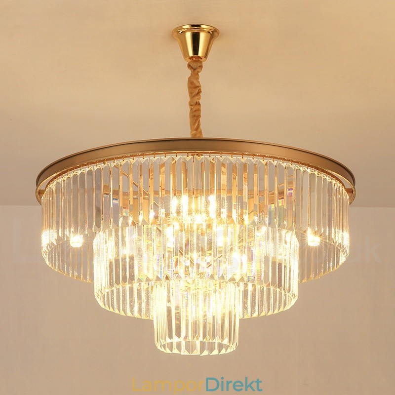 Postmodern Luxury Round K9 Crystal Pendant Chandelier Lights Exhibition Hall