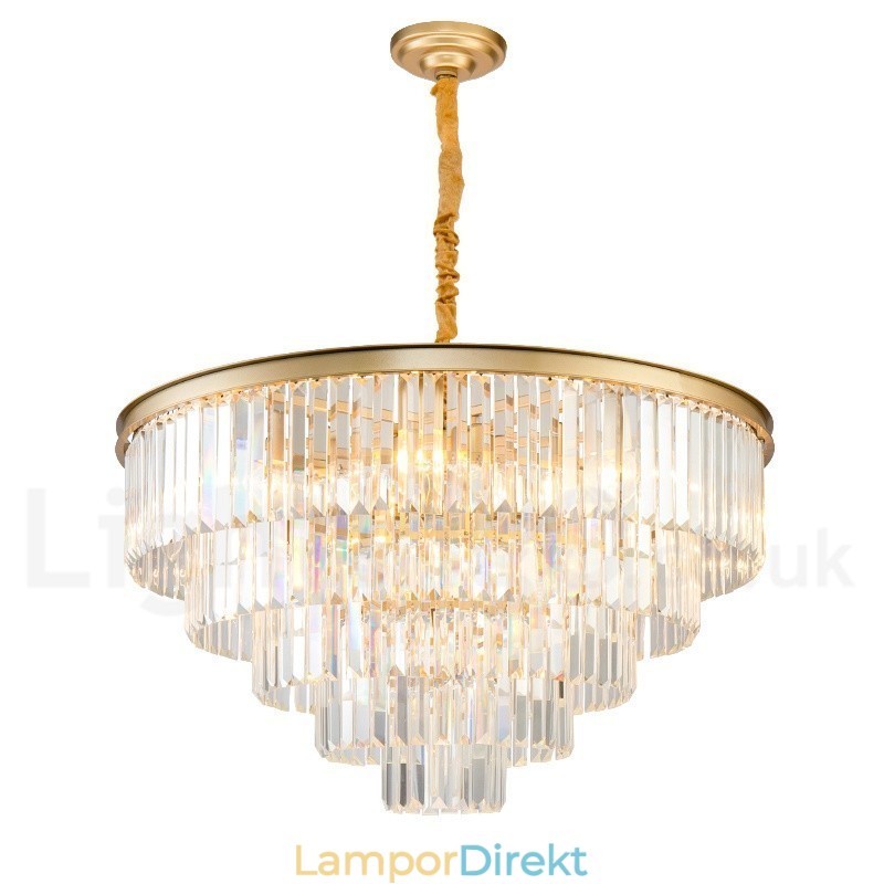Postmodern Luxury Round K9 Crystal Pendant Chandelier Lights Exhibition Hall