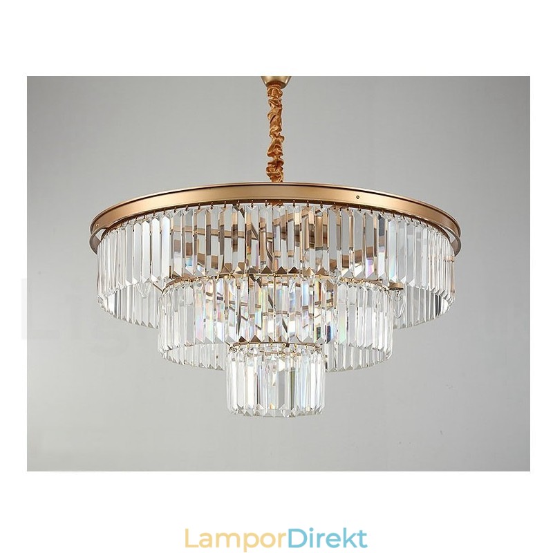 Postmodern Luxury Round K9 Crystal Pendant Chandelier Lights Exhibition Hall