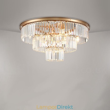 Postmodern Luxury Round K9 Crystal Flush Mount Ceiling Light Exhibition Hall Postmodern Luxury Round K9 Crystal Flush Mount Ceiling Light Exhibition Hall