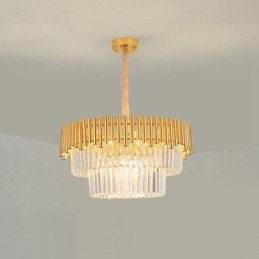 Postmodern Guld Lyx Rund K9 Crystal Pendant Ljuskrona Lights Exhibition Hall