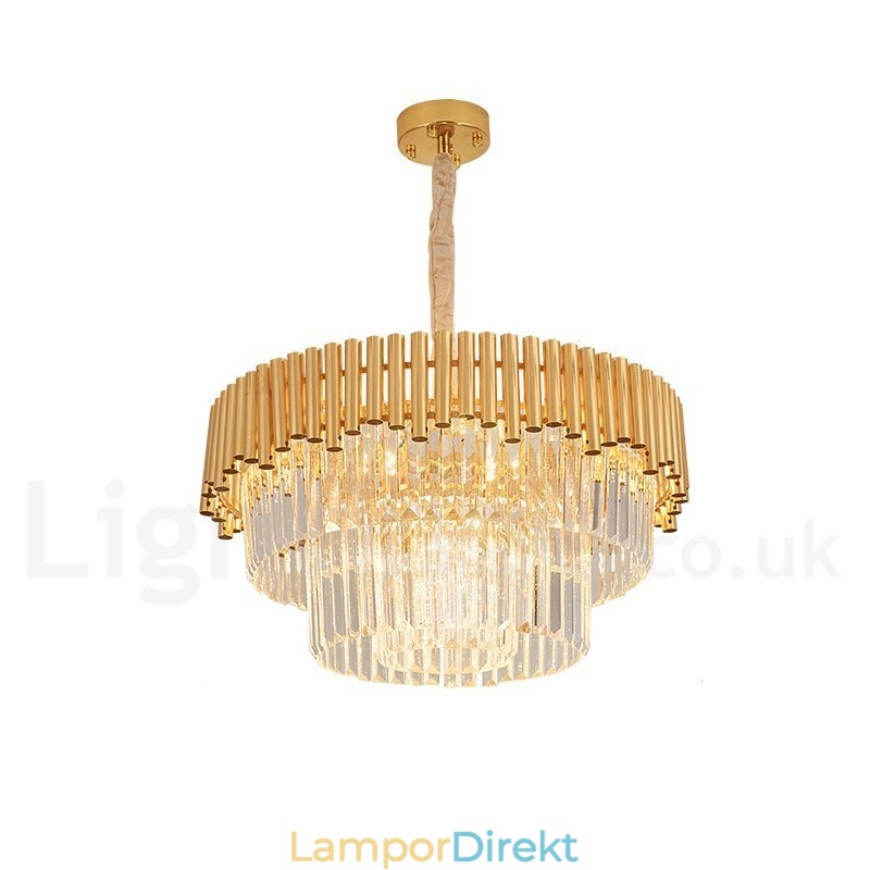 Postmodern Guld Lyx Rund K9 Crystal Pendant Ljuskrona Lights Exhibition Hall