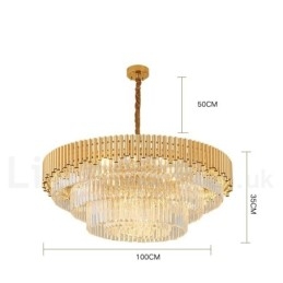Postmodern Guld Lyx Rund K9 Crystal Pendant Ljuskrona Lights Exhibition Hall