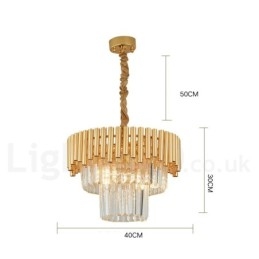 Postmodern Guld Lyx Rund K9 Crystal Pendant Ljuskrona Lights Exhibition Hall