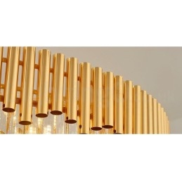 Postmodern Guld Lyx Rund K9 Crystal Pendant Ljuskrona Lights Exhibition Hall