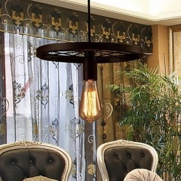 Industrial 1 Ljus Vintage I Iron Shade Pendellampa