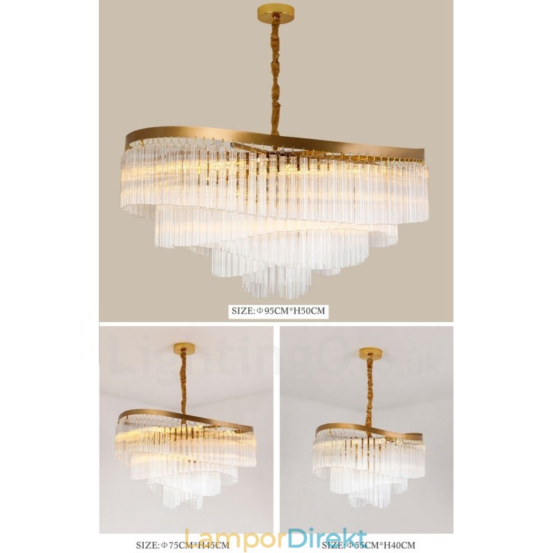 Guld Postmodern Luxury Rund K9 Crystal Pendant Ljuskrona Exhibition Hall