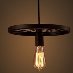 Industrial 1 Ljus Vintage I Iron Shade Pendellampa
