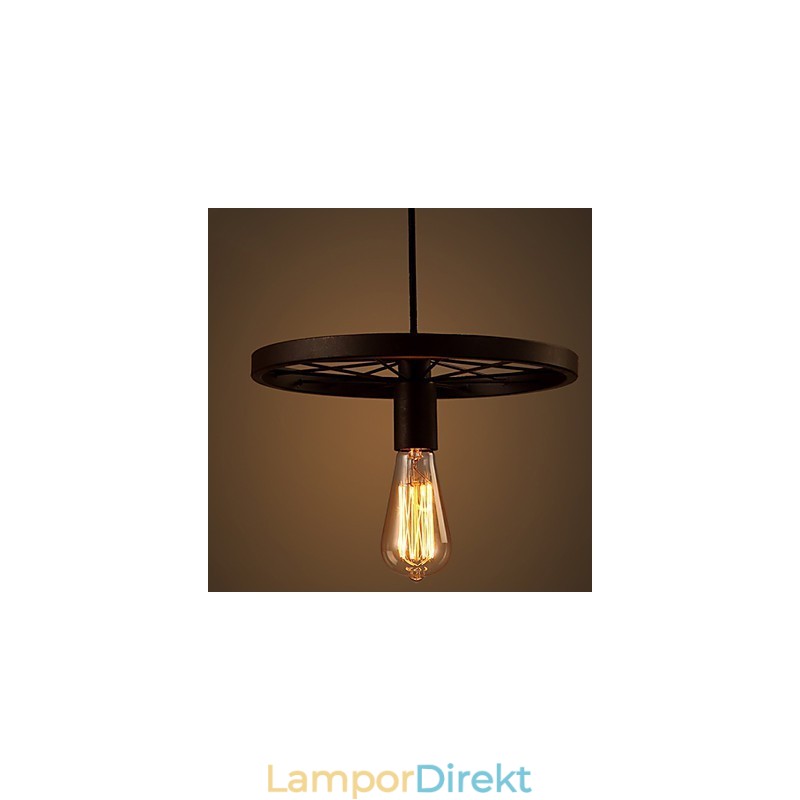 Industrial 1 Ljus Vintage I Iron Shade Pendellampa
