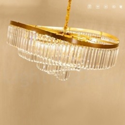 Guld Postmodern Luxury Rund K9 Crystal Pendant Ljuskrona Exhibition Hall