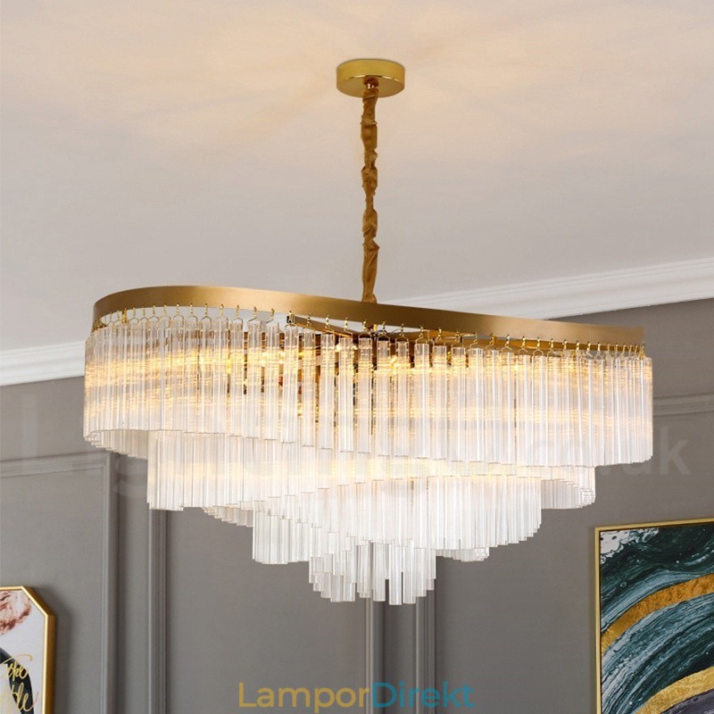 Guld Postmodern Luxury Rund K9 Crystal Pendant Ljuskrona Exhibition Hall