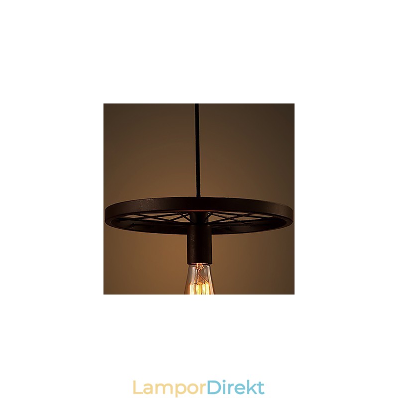 Industrial 1 Ljus Vintage I Iron Shade Pendellampa