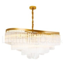 Guld Postmodern Luxury Rund K9 Crystal Pendant Ljuskrona Exhibition Hall