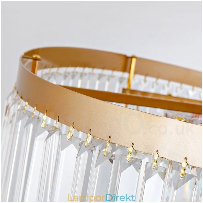 Guld Postmodern Luxury Rund K9 Crystal Pendant Ljuskrona Exhibition Hall