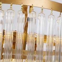 Guld Postmodern Luxury Rund K9 Crystal Pendant Ljuskrona Exhibition Hall