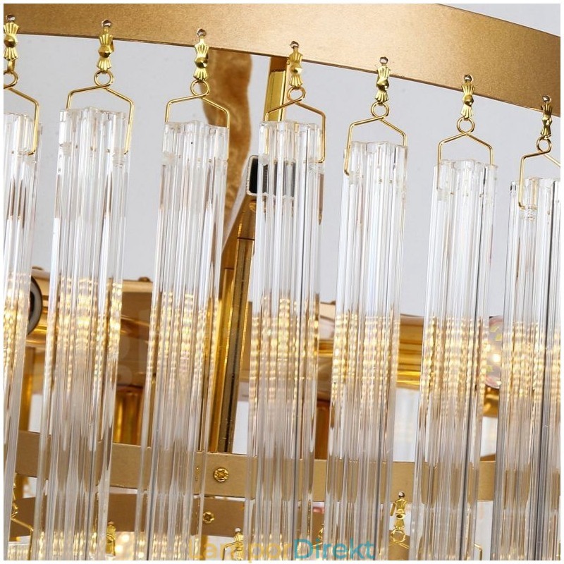 Guld Postmodern Luxury Rund K9 Crystal Pendant Ljuskrona Exhibition Hall