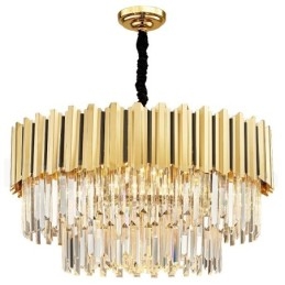 I År Lyx Postmodern Guld Rund K9 Crystal Pendant Chandelier Exhibition Hall