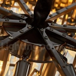 I År Lyx Postmodern Guld Rund K9 Crystal Pendant Chandelier Exhibition Hall