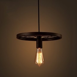 Industrial 1 Ljus Vintage I Iron Shade Pendellampa