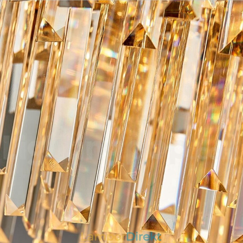 I År Lyx Postmodern Guld Rund K9 Crystal Pendant Chandelier Exhibition Hall