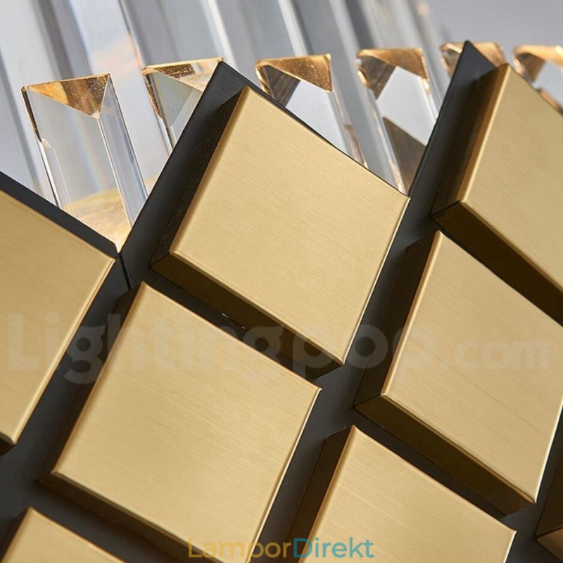 Lyx Modern Guld Plus Svart Rund K9 Crystal Pendant Ljuskrona Exhibition Hall