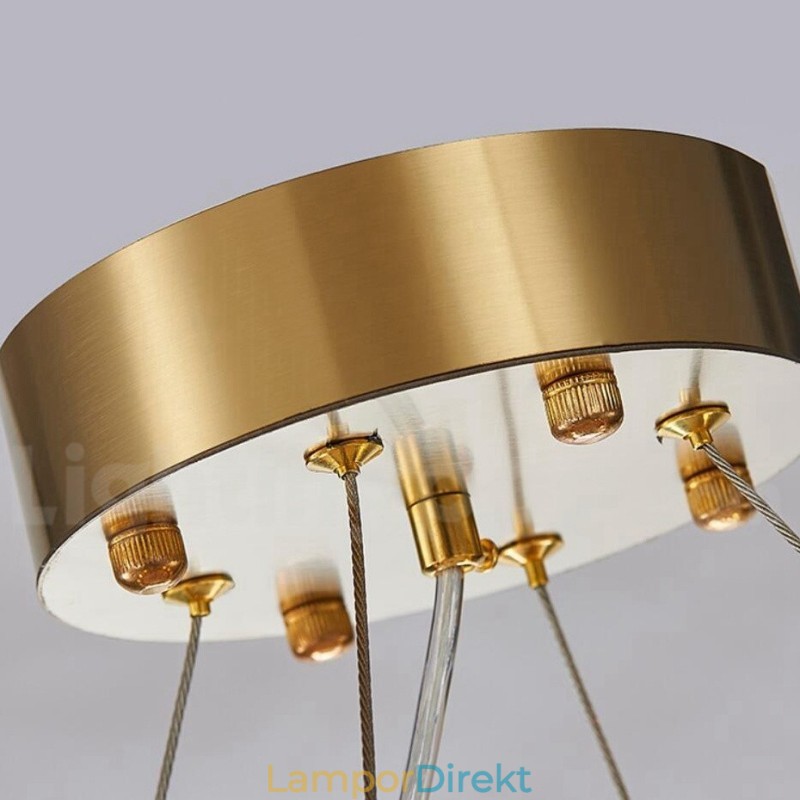 Lyx Modern Guld Plus Svart Rund K9 Crystal Pendant Ljuskrona Exhibition Hall