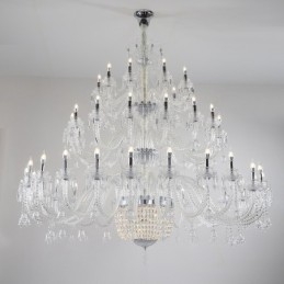 50 Ljus Klar Elegant Lyxig Kristall Ljuskrona Utställning Hal