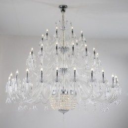 50 Ljus Klar Elegant Lyxig Kristall Ljuskrona Utställning Hal