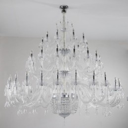 50 Ljus Klar Elegant Lyxig Kristall Ljuskrona Utställning Hal