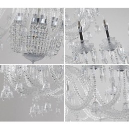 50 Ljus Klar Elegant Lyxig Kristall Ljuskrona Utställning Hal