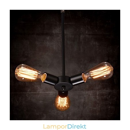 Pendellampa 3 Lampor Country Style Smidesjärn Pendellampa 3 Lampor Country Style Smidesjärn