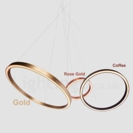 Wi Fi Smart Dimbar Guld Roséguld Modern Modern 3-Ringar Ljus Pendellampa I Aluminiumlegering Med Akrylskärm