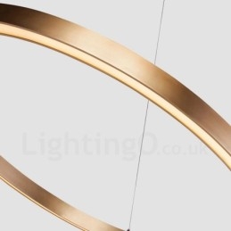 Wi Fi Smart Dimbar Guld Roséguld Modern Modern 3-Ringar Ljus Pendellampa I Aluminiumlegering Med Akrylskärm