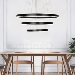 Dimbar Wi-Fi Smart 3-Ringar Två Remsor Modern Och Modern Taklampa Med Akrylskärm