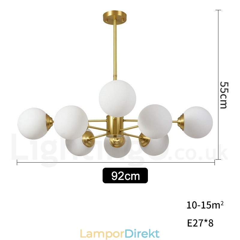 8 Ljus (4+4 Ljus) Två Nivåer Ren Mässing Norra Europa Bönkrona Modern Metallmolekyler Pendellampa