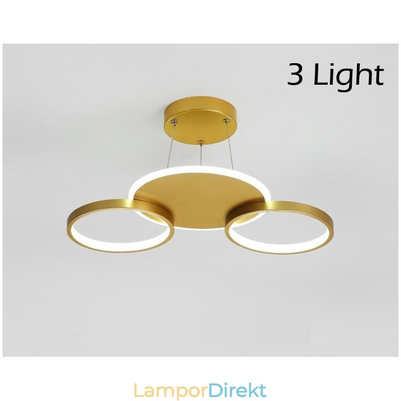 Guld Modern Samtida Nordisk Stil Cirkel Takkrona Med Fjärrkontroll Kan Också Användas Som Vägglampa