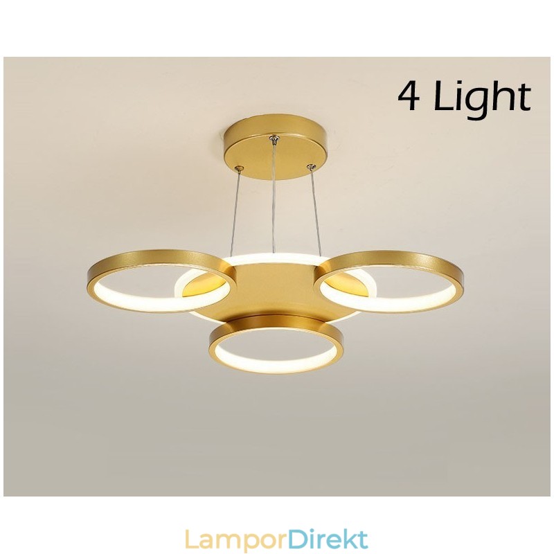 Guld Modern Samtida Nordisk Stil Cirkel Takkrona Med Fjärrkontroll Kan Också Användas Som Vägglampa