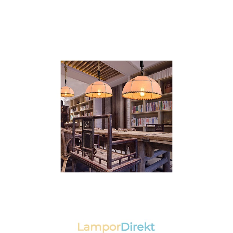 Retro Handgjord Hamparep County Ljuskrona Lampa I Industriell Lantlig Stil