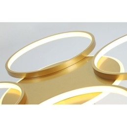 Guld Modern Samtida Nordisk Stil Cirkel Takkrona Med Fjärrkontroll Kan Också Användas Som Vägglampa