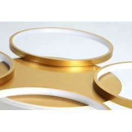 Guld Modern Samtida Nordisk Stil Cirkel Takkrona Med Fjärrkontroll Kan Också Användas Som Vägglampa